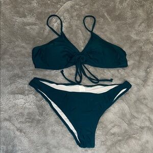 Blue Triangle Bikini with Adjustable Straps and Classic Cut